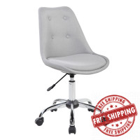 Techni Mobili RTA-K460-GRY Armless Task Chair with Buttons, Grey